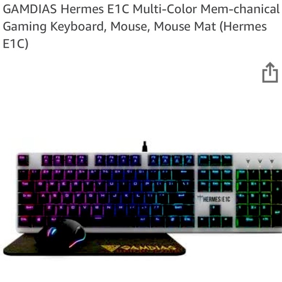 NEW GAMDIAS Hermes E1C Multi-Color Mem-chanical Gaming Keyboard, Mouse,Mouse Pad - Picture 1 of 2